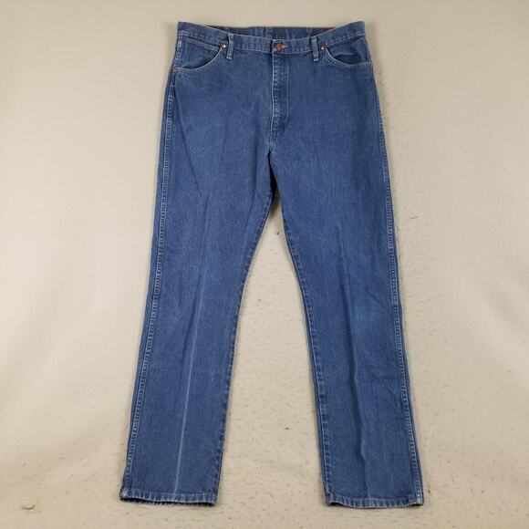 Wrangler Jeans Mens 40x34 Blue Cowboy Cut Original Fit Straight Leg Denim 13MWZ - Picture 1 of 13